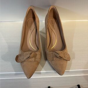 Cole Haan Women's Tan Suede Heels with Bow